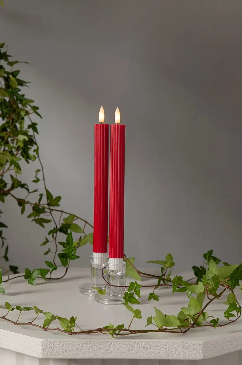 Antikkerze LED Flamme Stripe, 2 St.