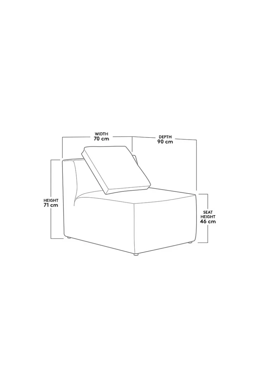 BALTIMORE Sofamodul, klein, mit Rückenlehne + 1 Kissen