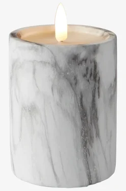 FLAMME MARBLE Stumpenkerze LED 12,5 cm