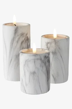 FLAMME MARBLE Stumpenkerze LED 15 cm