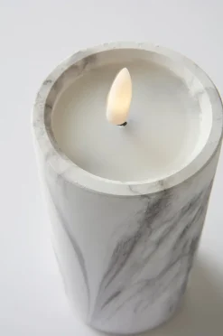 FLAMME MARBLE Stumpenkerze LED 17,5 cm