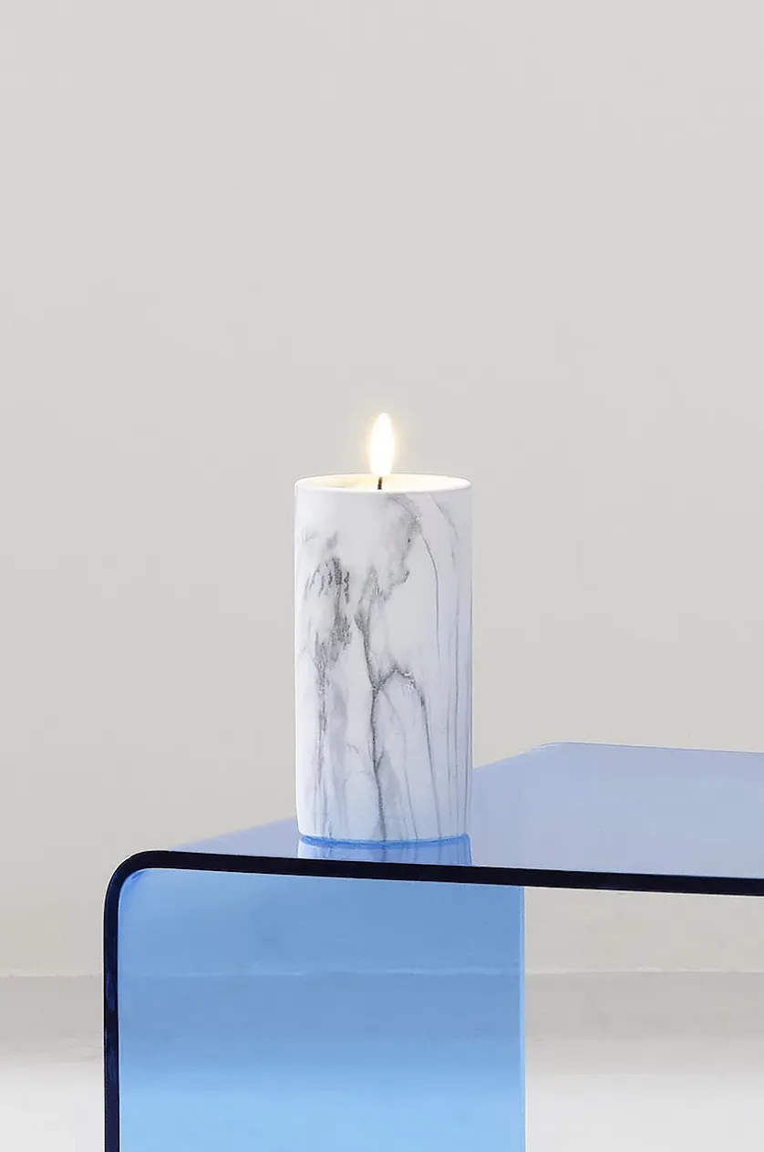 FLAMME MARBLE Stumpenkerze LED 17,5 cm