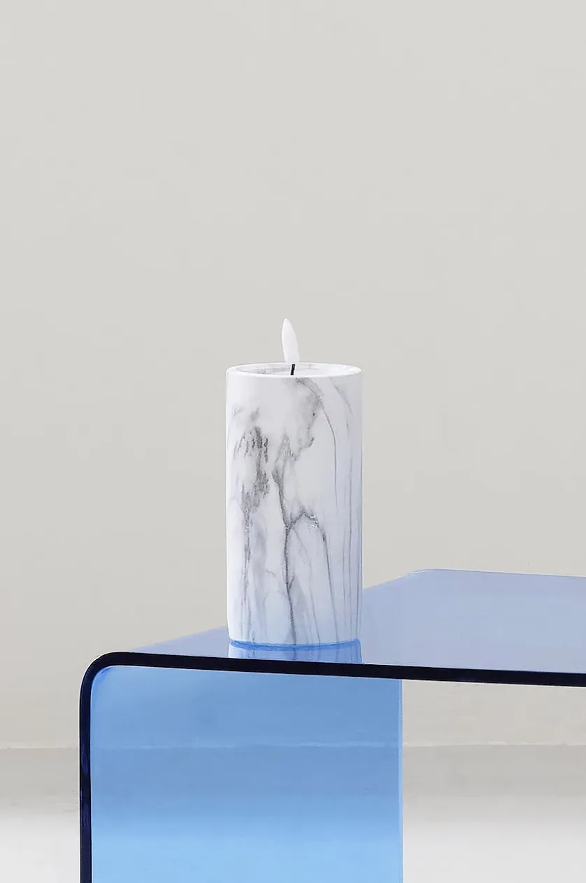 FLAMME MARBLE Stumpenkerze LED 17,5 cm
