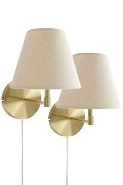 LASSE Wandlampe im 2er-Pack aus Messing
