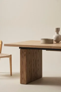 PALANZO Esstisch mit Einlegeplatte 105x196+45 cm