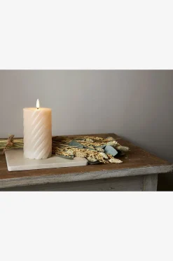 Stumpenkerze Flamme Swirl LED 15 cm