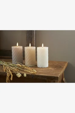 Stumpenkerze Flamme Swirl LED 15 cm