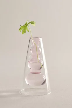 TILO PINK Glasvase Höhe 18 cm